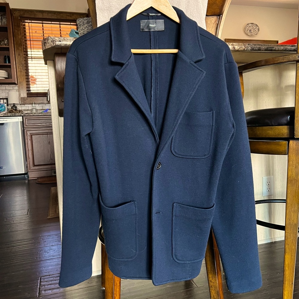 Filippa K Navy Blue Unstructured Cotton Jacket Blazer